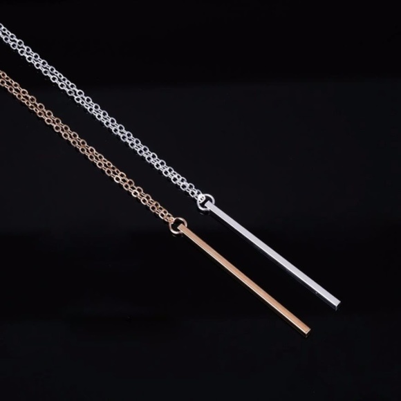 5 for $25 Long Bar Pendant Statement Necklace - Picture 2 of 4